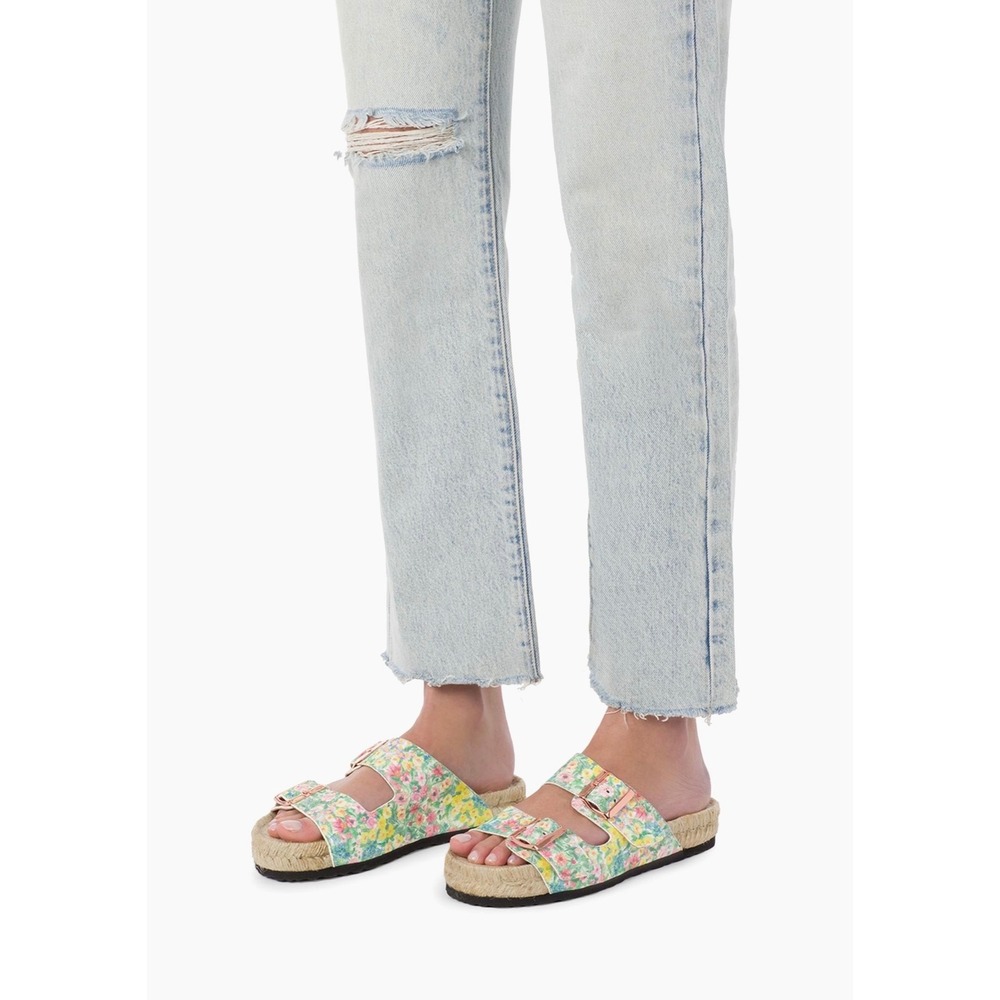 LoveShackFancy x Manebi Nordic Sandals Rainbow Skies Floral Suede Espadrille 39